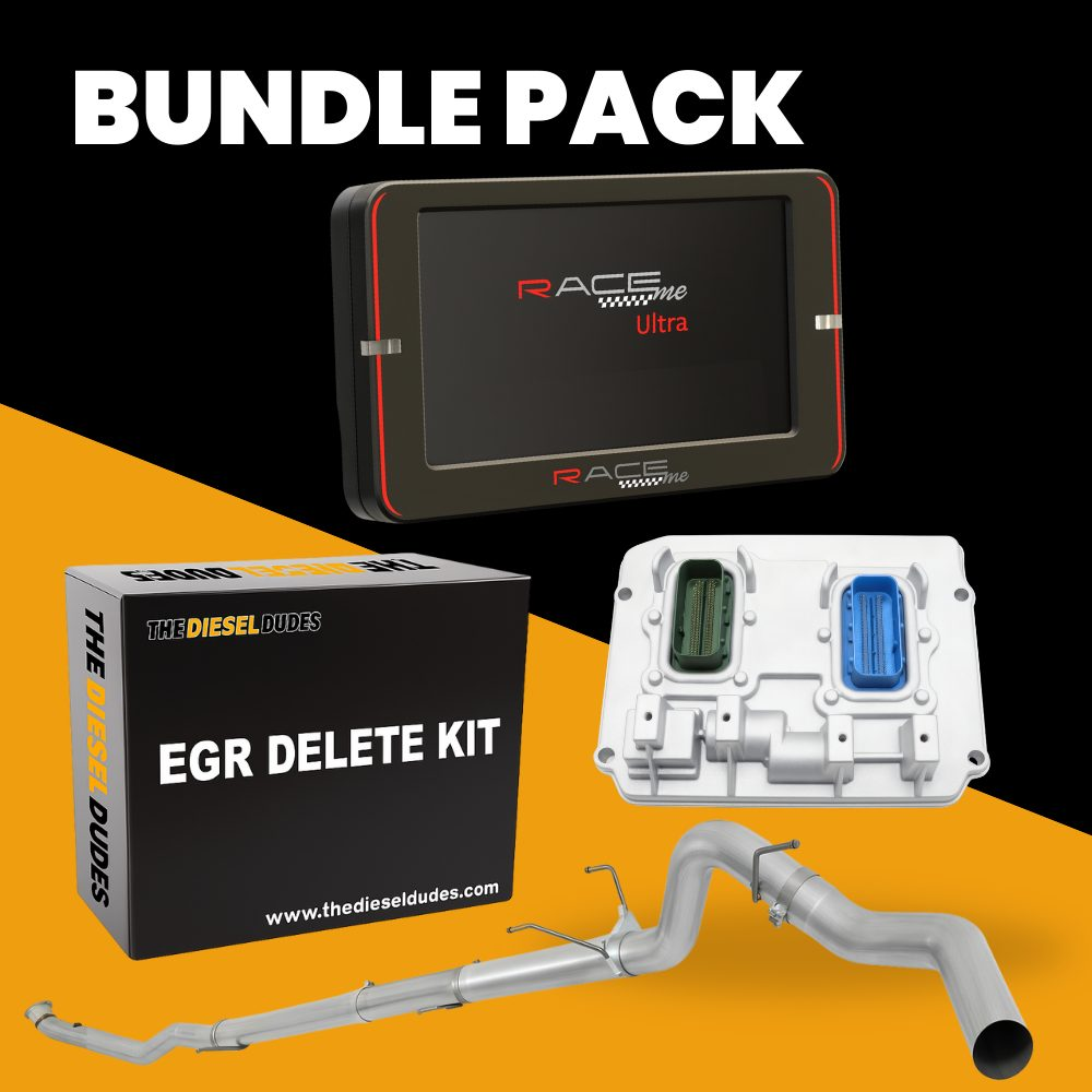 Cab & Chassis Ram Cummins Full Delete Bundle kit components displayed for 2022 diesel truck models.