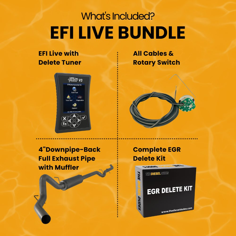 GM Chevy Duramax 6.6L LBZ full delete bundle components and installation kit for 2006-2007 diesel engines.