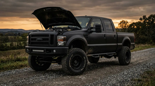 2008-2010 Ford 6.4L Powerstroke Super Duty delete kit build on gravel road
