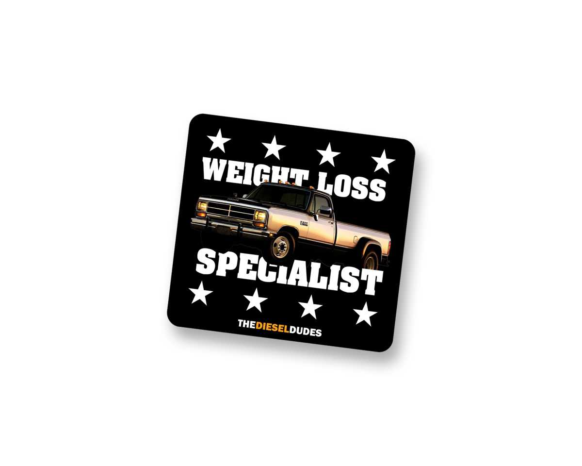 Weight Loaded Stickers Weight Loss Specialist Sticker | Diesel Dudes