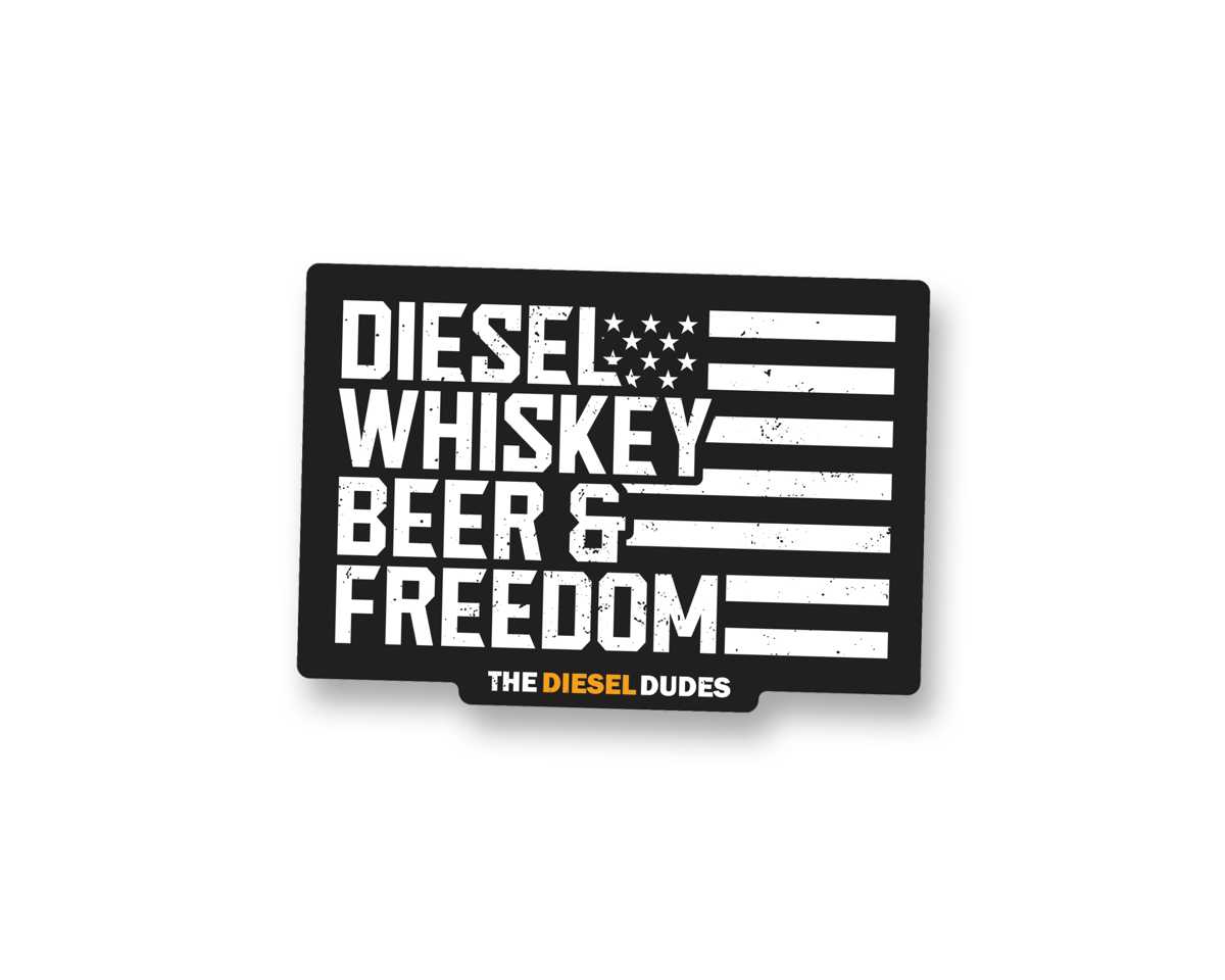 Diesel Whiskey Beer & Freedom Sticker