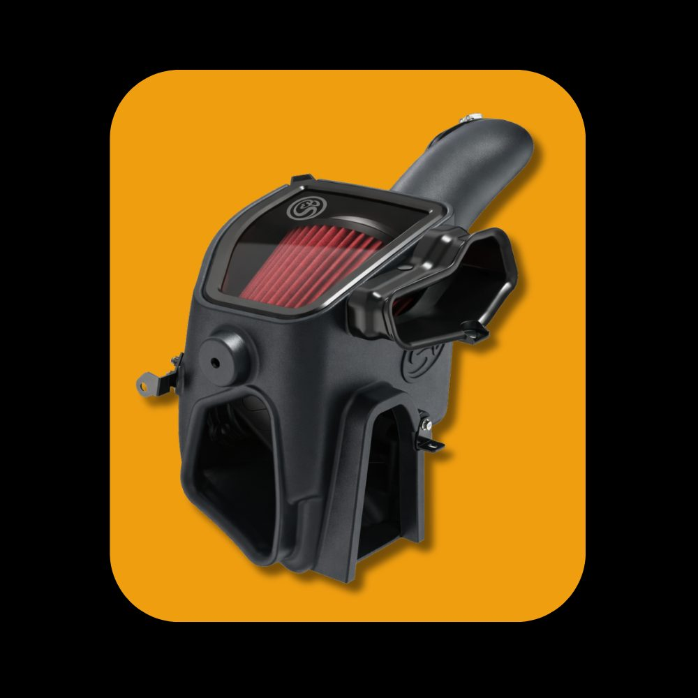 S&B cold air intake system for Ford 6.7L Powerstroke diesel engines, 2020-2026 models, displayed against white background.
