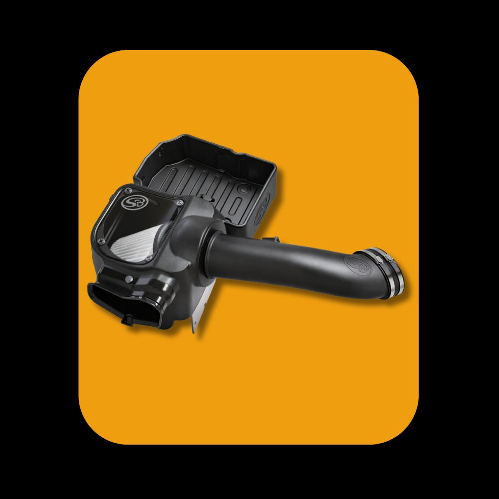 S&B cold air intake system components and installation details for Ford 6.7L Powerstroke diesel engines 2017-2019 model year trucks.