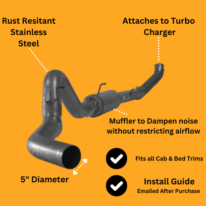 5" Exhaust DPF Delete | Dodge Ram 6.7L Cummins 2007.5-2012