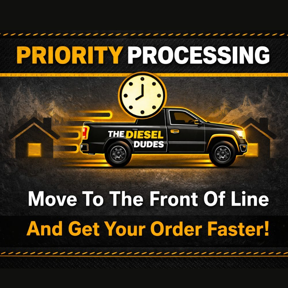 Priority processing service icon featuring a diesel truck, emphasizing fast quote turnaround from TheDieselDudes.